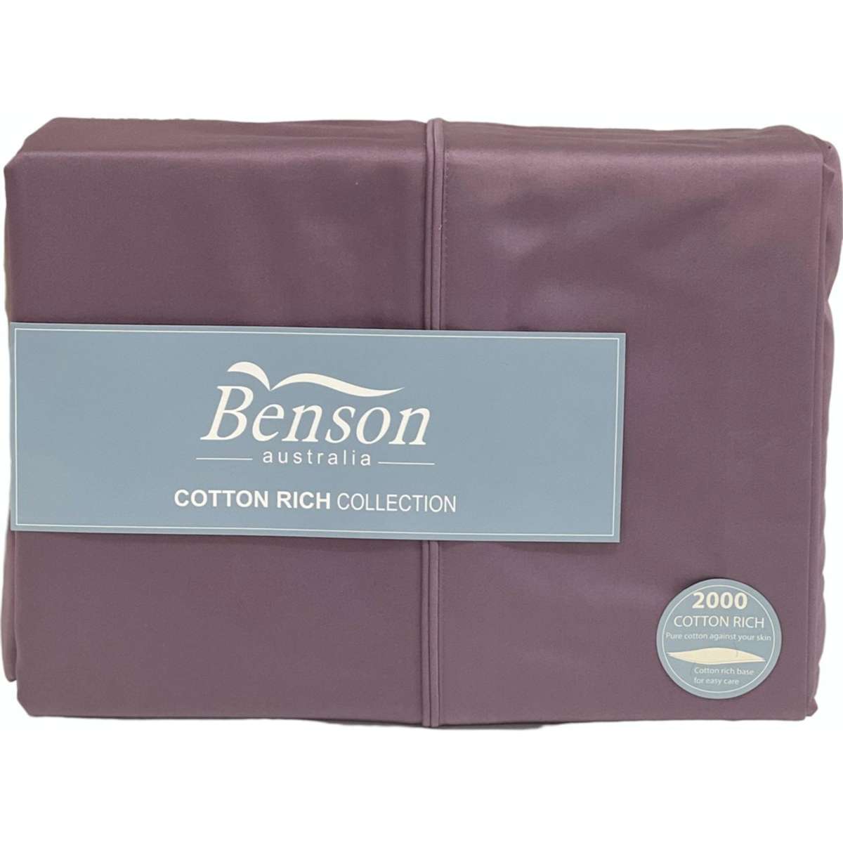 Benson Australia 2000TC Cotton Blend Sheet Set Eggplant Double Woolworths