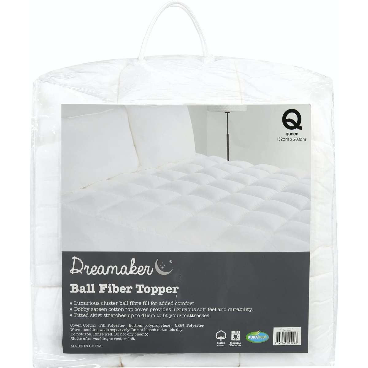 Dreamaker 700GSM Ball Fibre Mattress Topper King Single Bed Woolworths