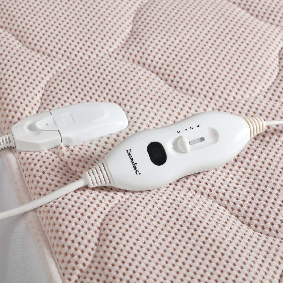 Dreamaker Copper Infused Quilted Top Electric Blanket Rose Copper Queen