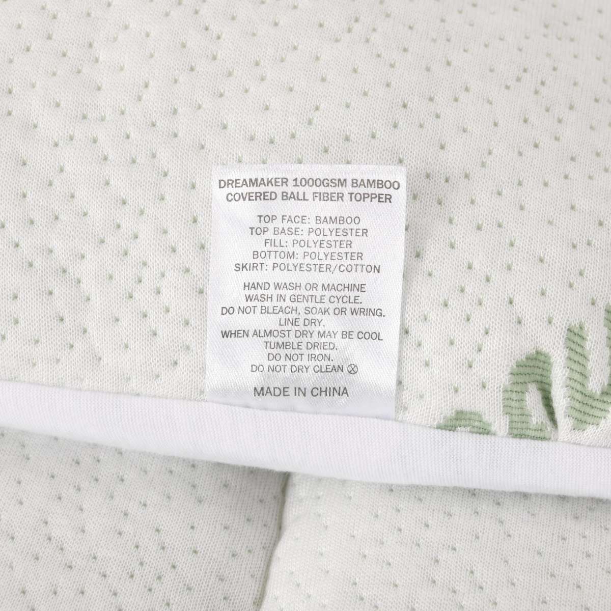 Dreamaker 1000GSM Bamboo Covered Ball Fibre Mattress Topper Double