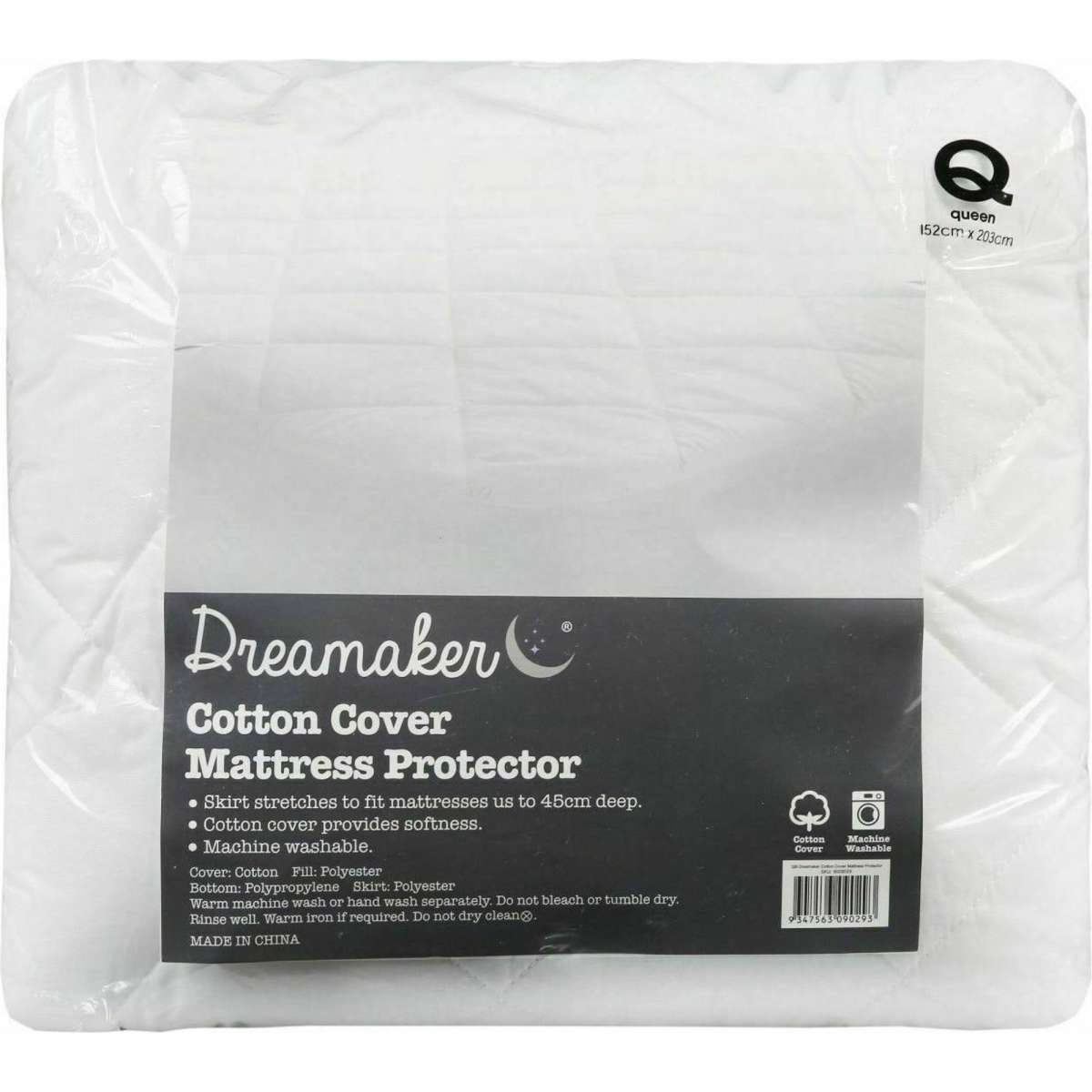 Dreamaker Quilted Cotton Cover Mattress Protector Super King Bed