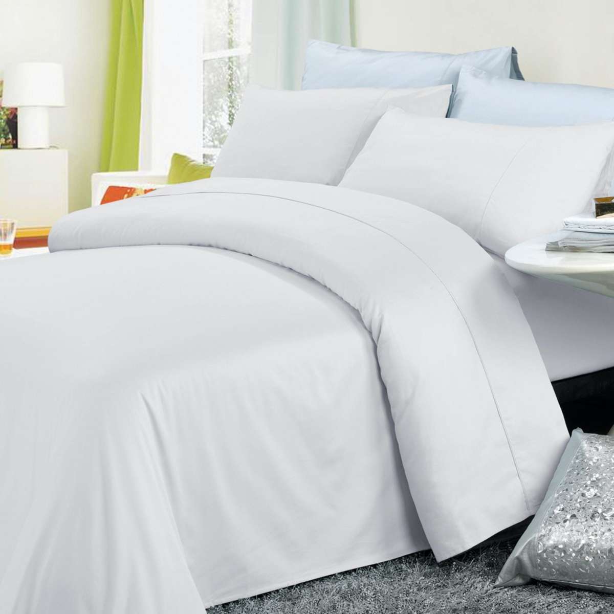 Envy 1500TC Egyptian Cotton Sateen Sheet Set White King Woolworths