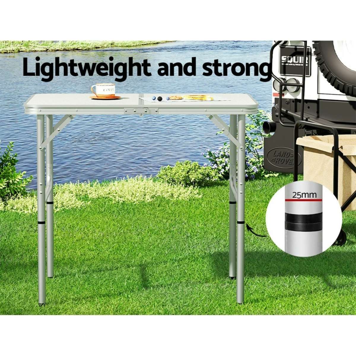 Weisshorn Folding Camping Table 90CM Adjustable Portable Outdoor Picnic