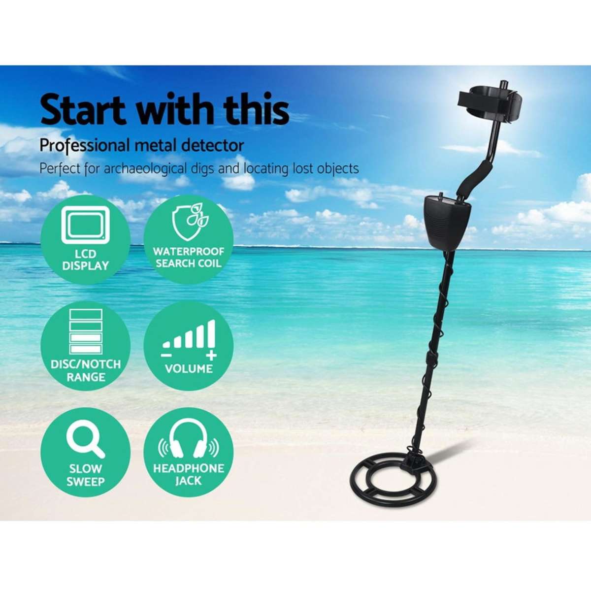 Metal Detector 220MM Deep Sensitive Waterproof Treasure Hunter Gold