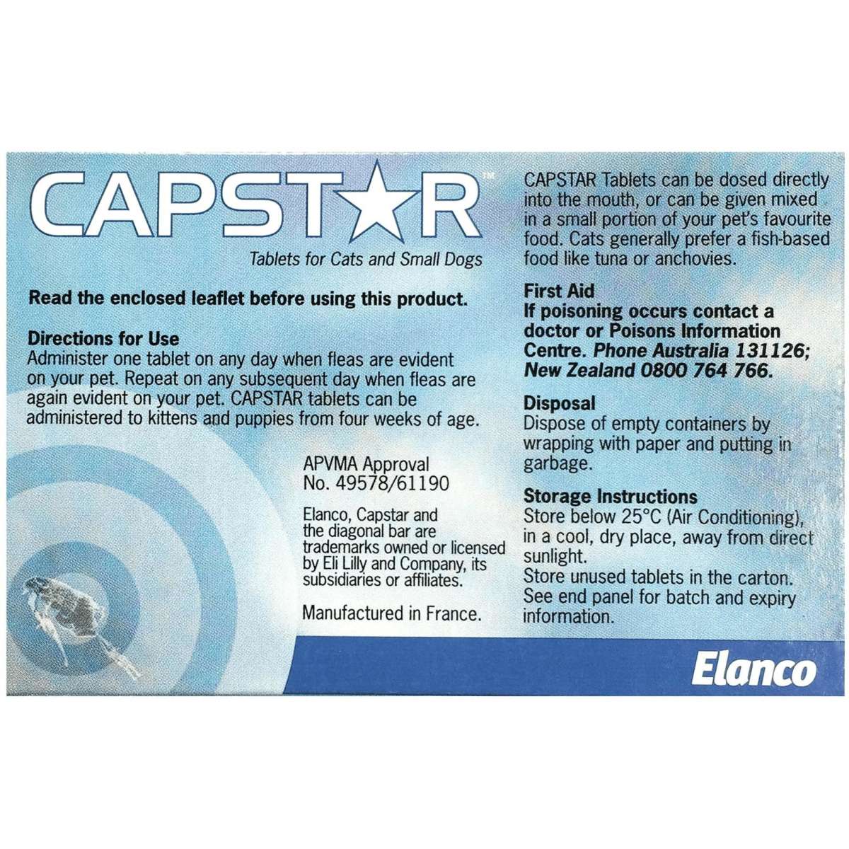 Capstar for Small Dogs 111kg (Blue) 6pk Woolworths
