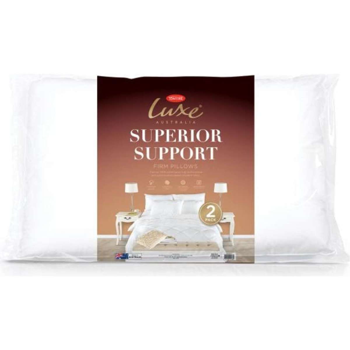 Tontine Luxe Superior Support Pillow High & Firm 2 Pack Woolworths