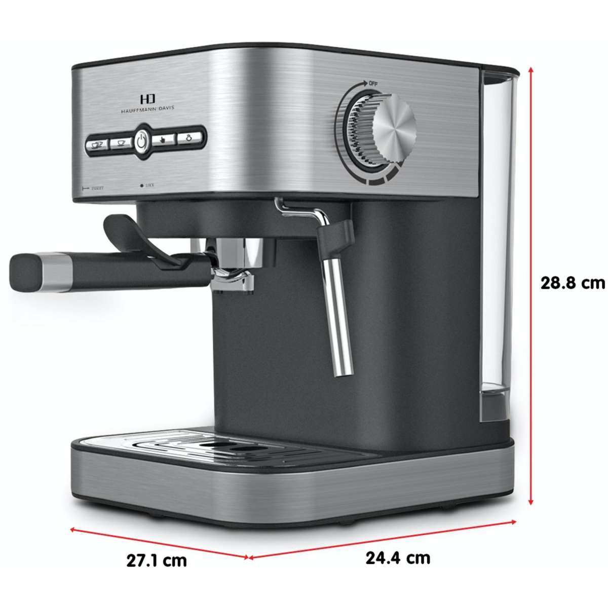 Hauffmann Davis Espresso Coffee Machine Automatic Italian Pump Frother