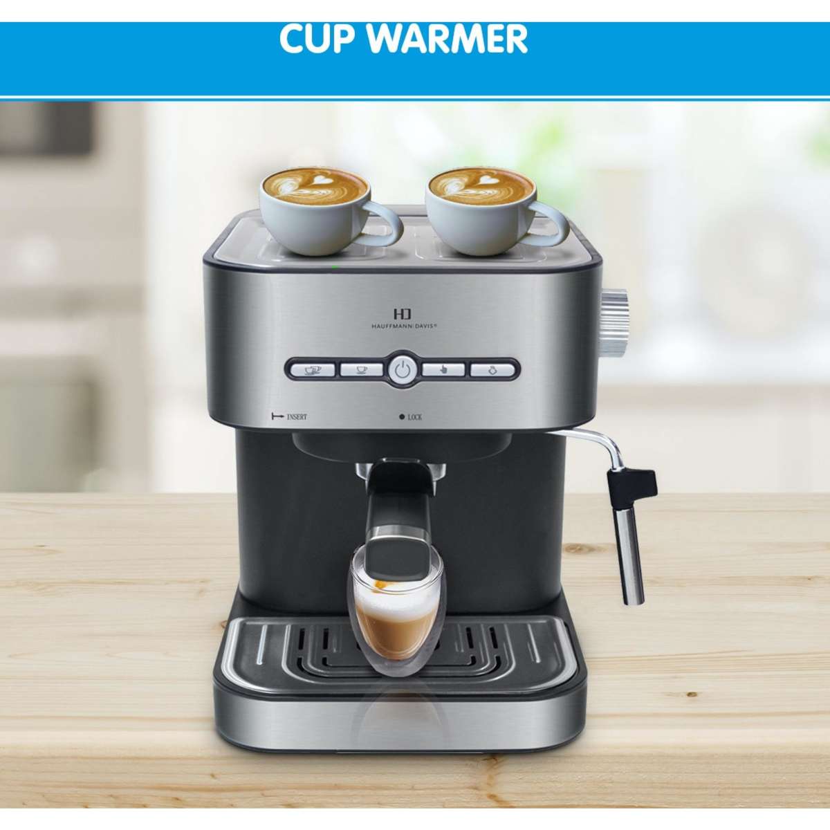 Hauffmann Davis Espresso Coffee Machine Automatic Italian Pump Frother