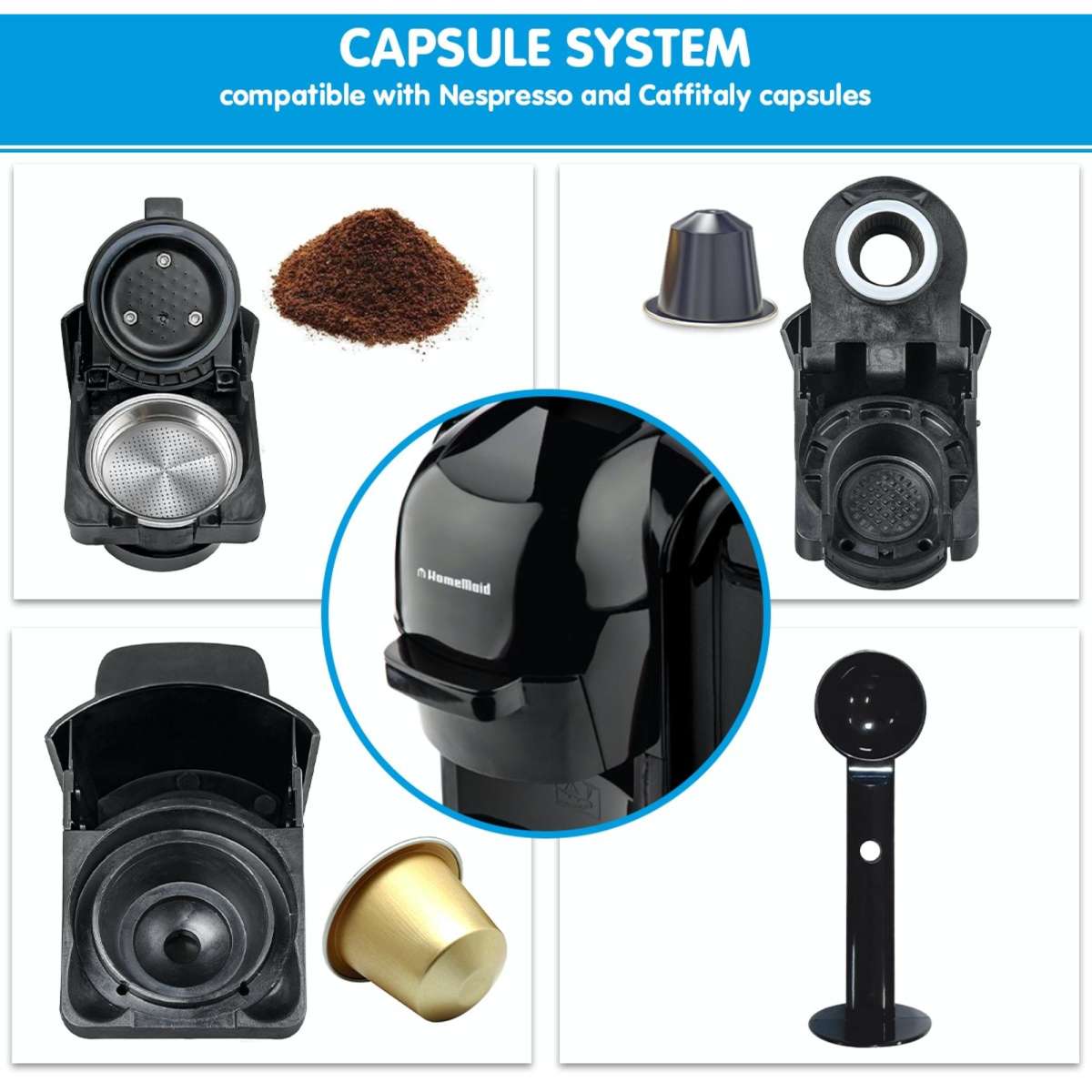 HomeMaid 3in1 Coffee Multi Capsule Pod Machine Woolworths