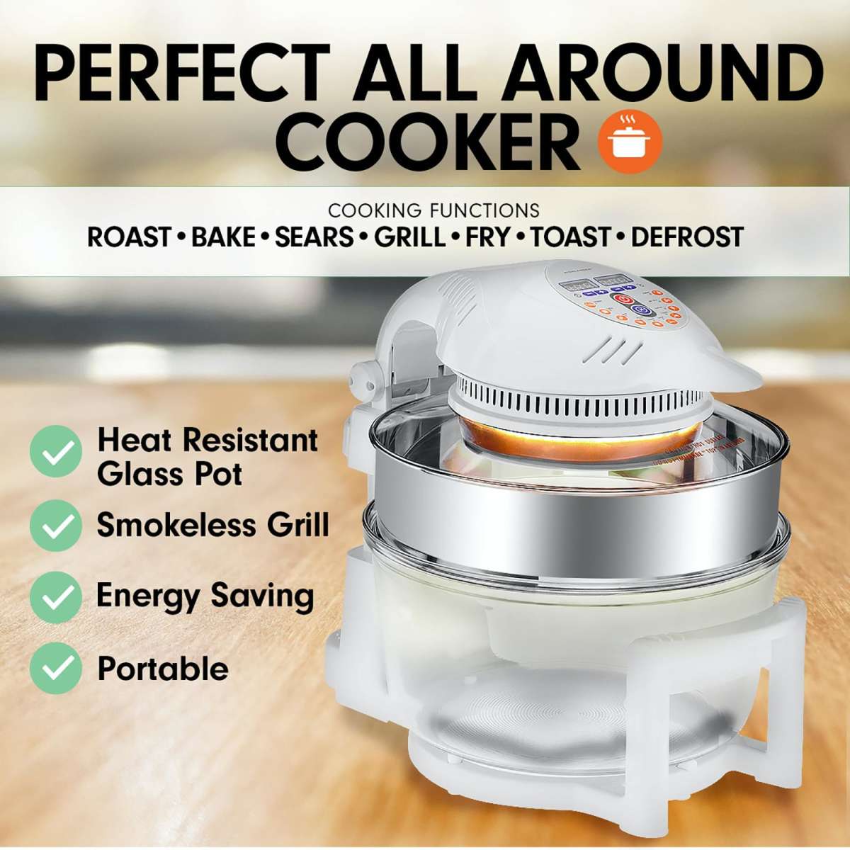 Highlander 17L Digital Turbo Convection Oven Electric Cooker Woolworths