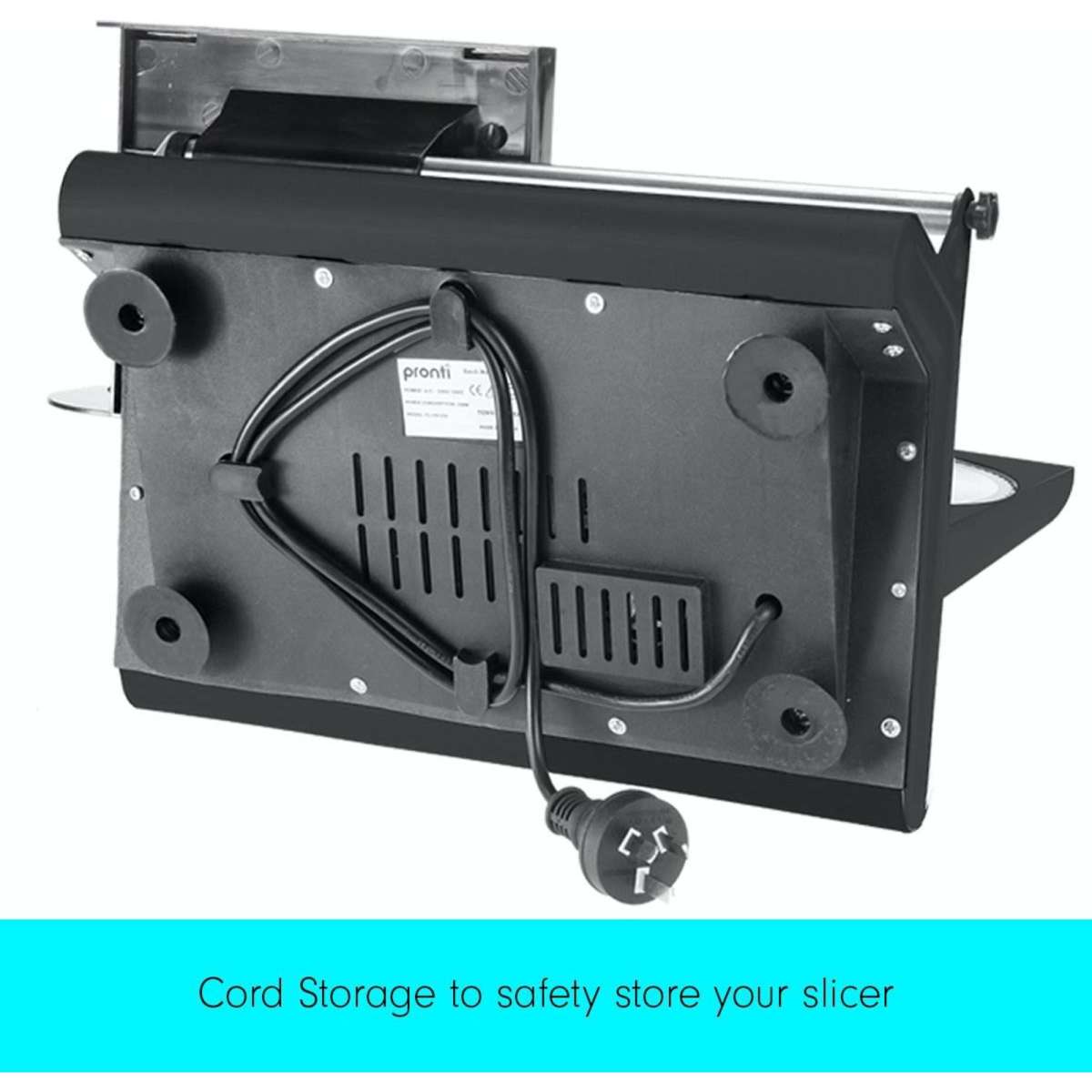 Pronti 200W Deli and Food Electric Meat Slicer Blades Processor Black