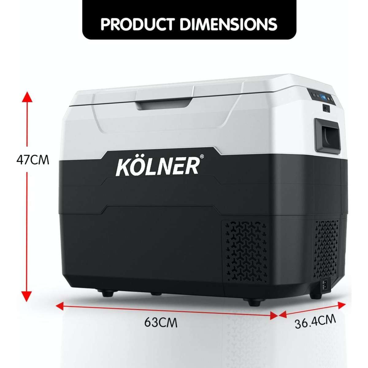 Kolner 40L Portable Fridge Cooler Freezer Camping Refrigerator Black