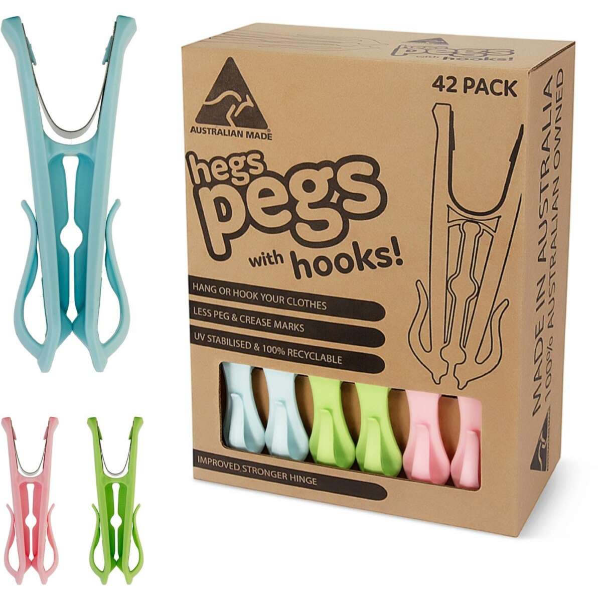 Hegs Pegs 42 Pack - Pastels | Woolworths