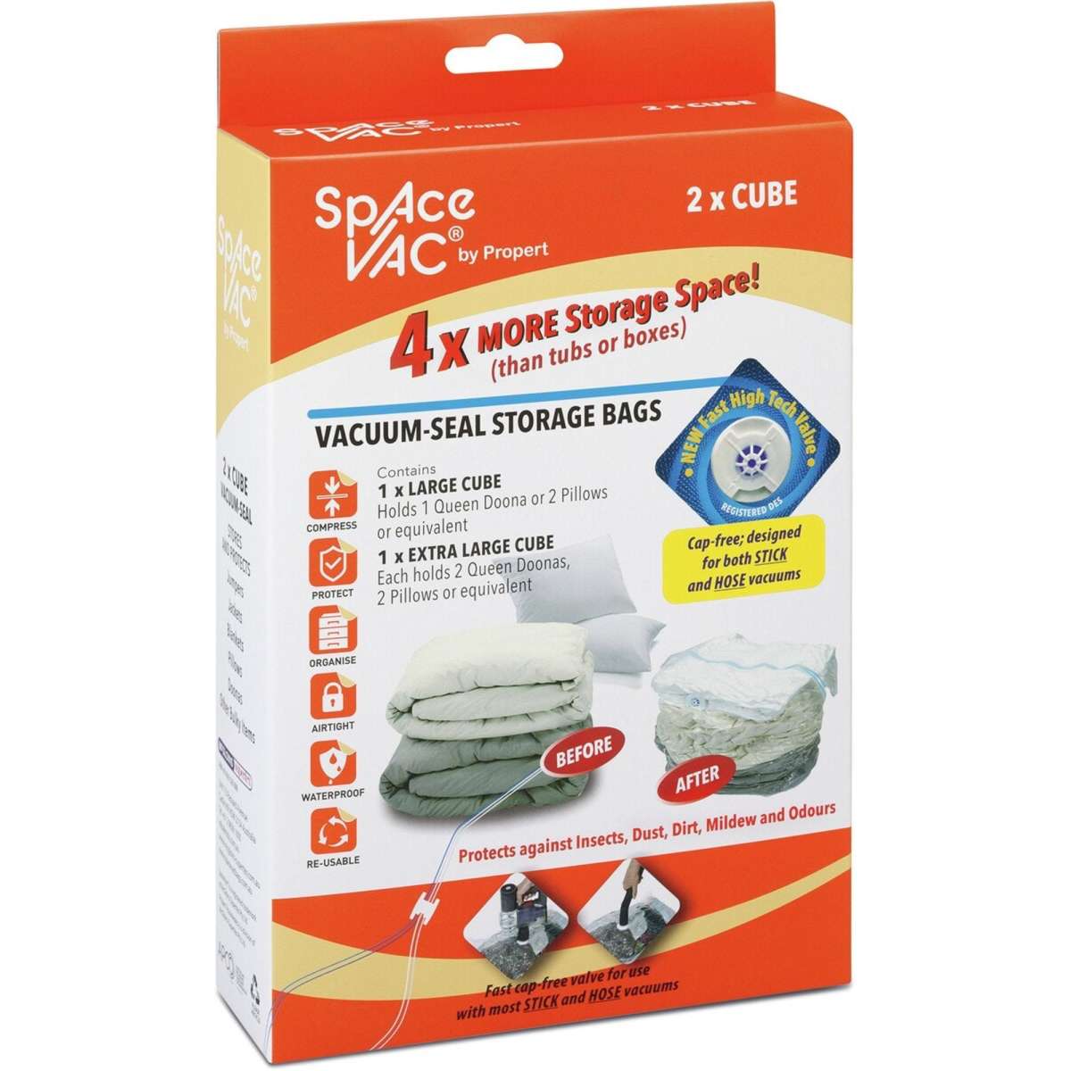 Space Vac Cube VacuumSeal Storage Bags 2 Pack Woolworths