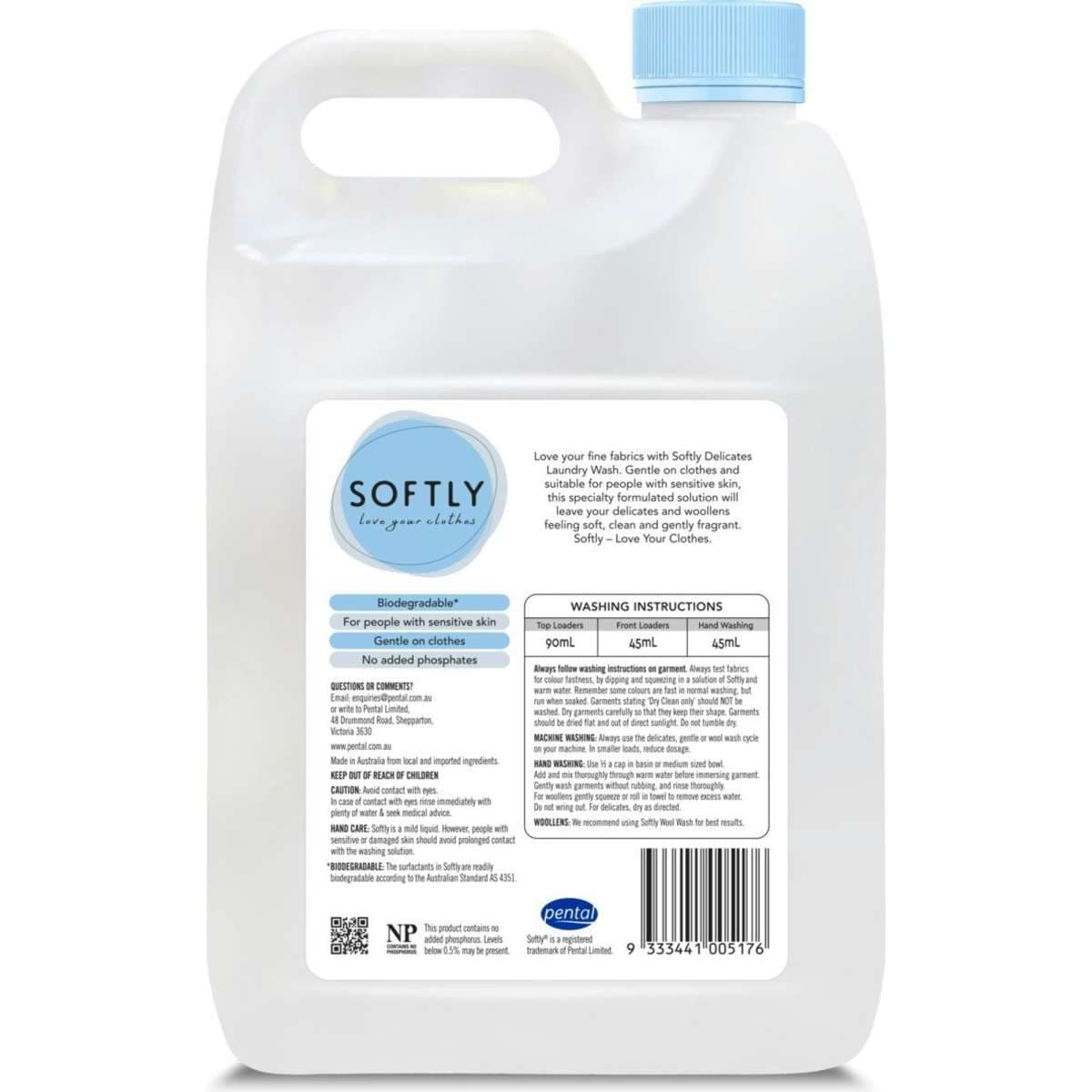 Softly Premium Laundry Liquid 5L Delicates & Woollens Woolworths