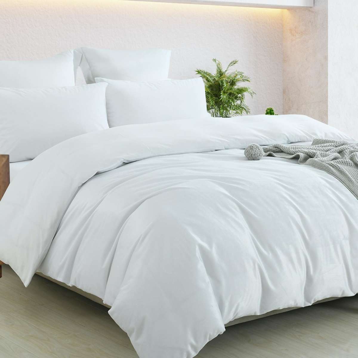 Royal Comfort Velvet Quilt Cover Set Queen White Woolworths
