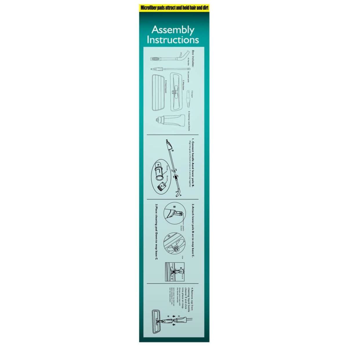 Panache Spray Mop w/ Cleaning Pad 128cm Woolworths