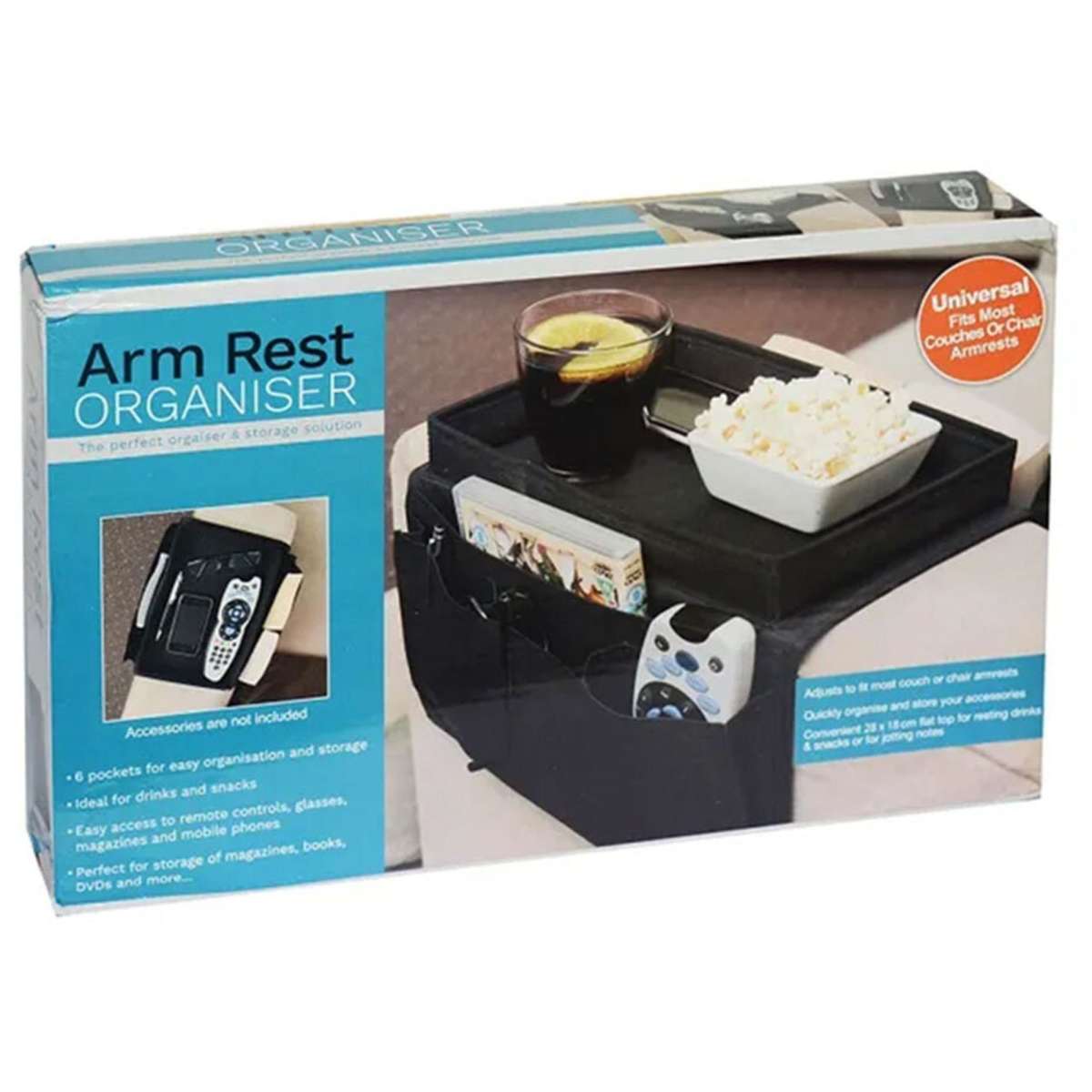 Arm Rest Organiser w/ Storage Pockets Woolworths