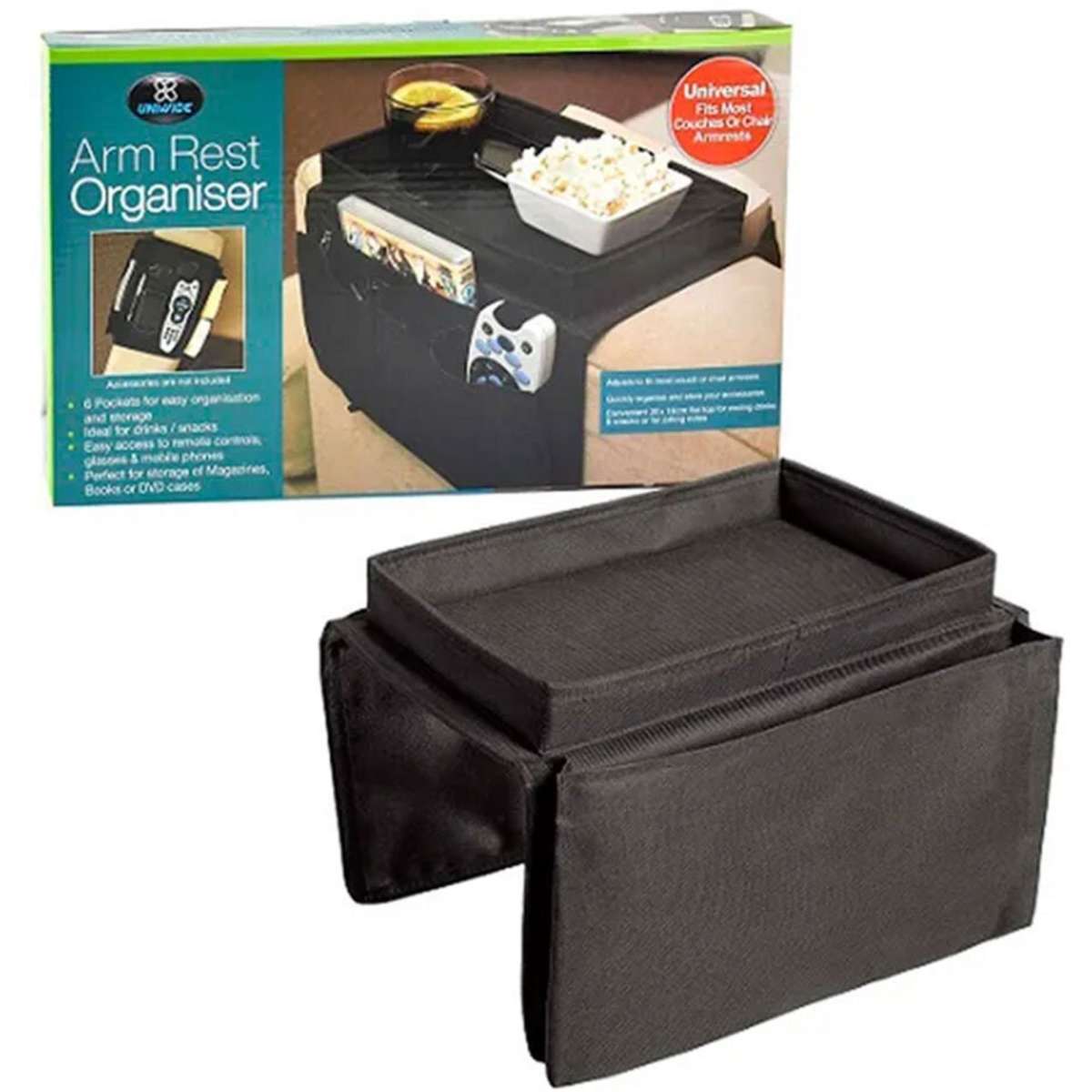 Arm Rest Organiser w/ Storage Pockets Woolworths