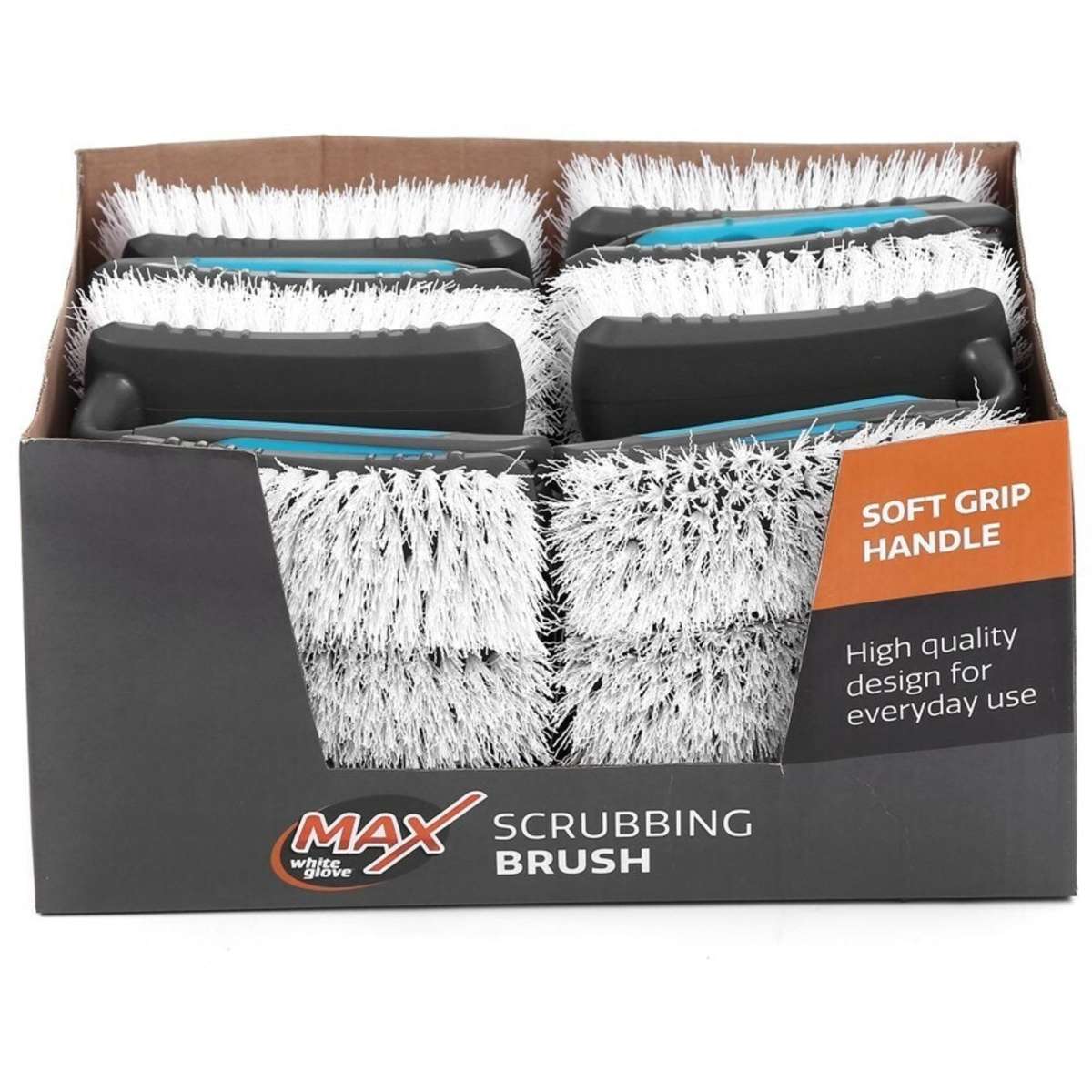 White Glove Max Scrubbing Brush Soft Grip Handle In Pdq Woolworths