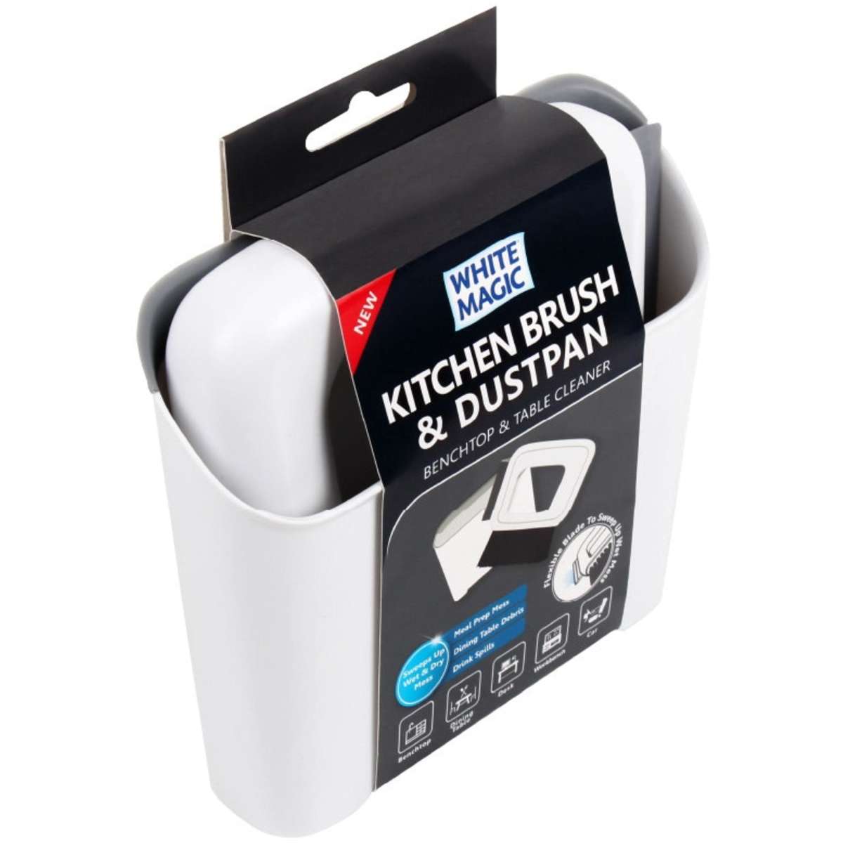 White Magic Kitchen Brush & Dustpan Woolworths