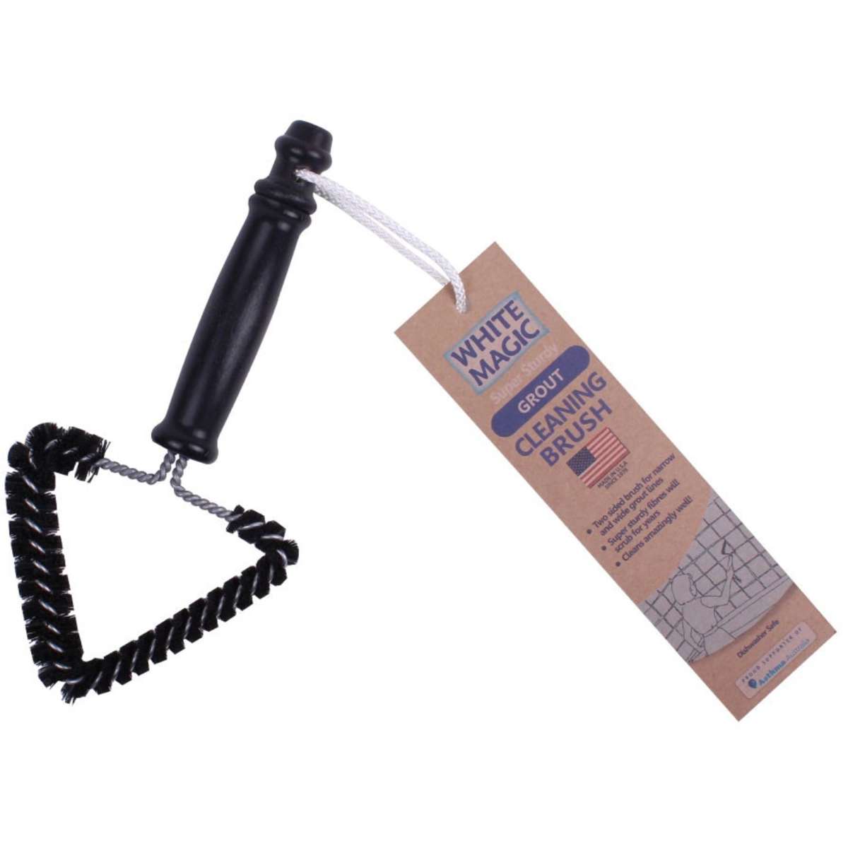 White Magic Super Sturdy Grout Cleaning Brush Black Woolworths