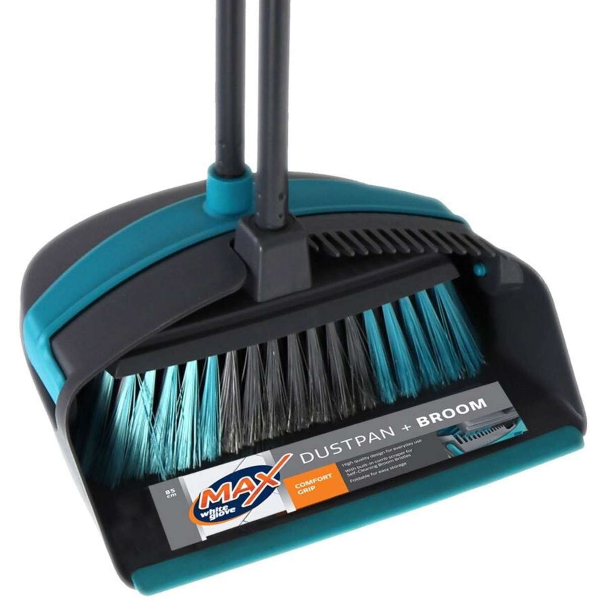 Max White Glove Foldable Dustpan & Broom Woolworths