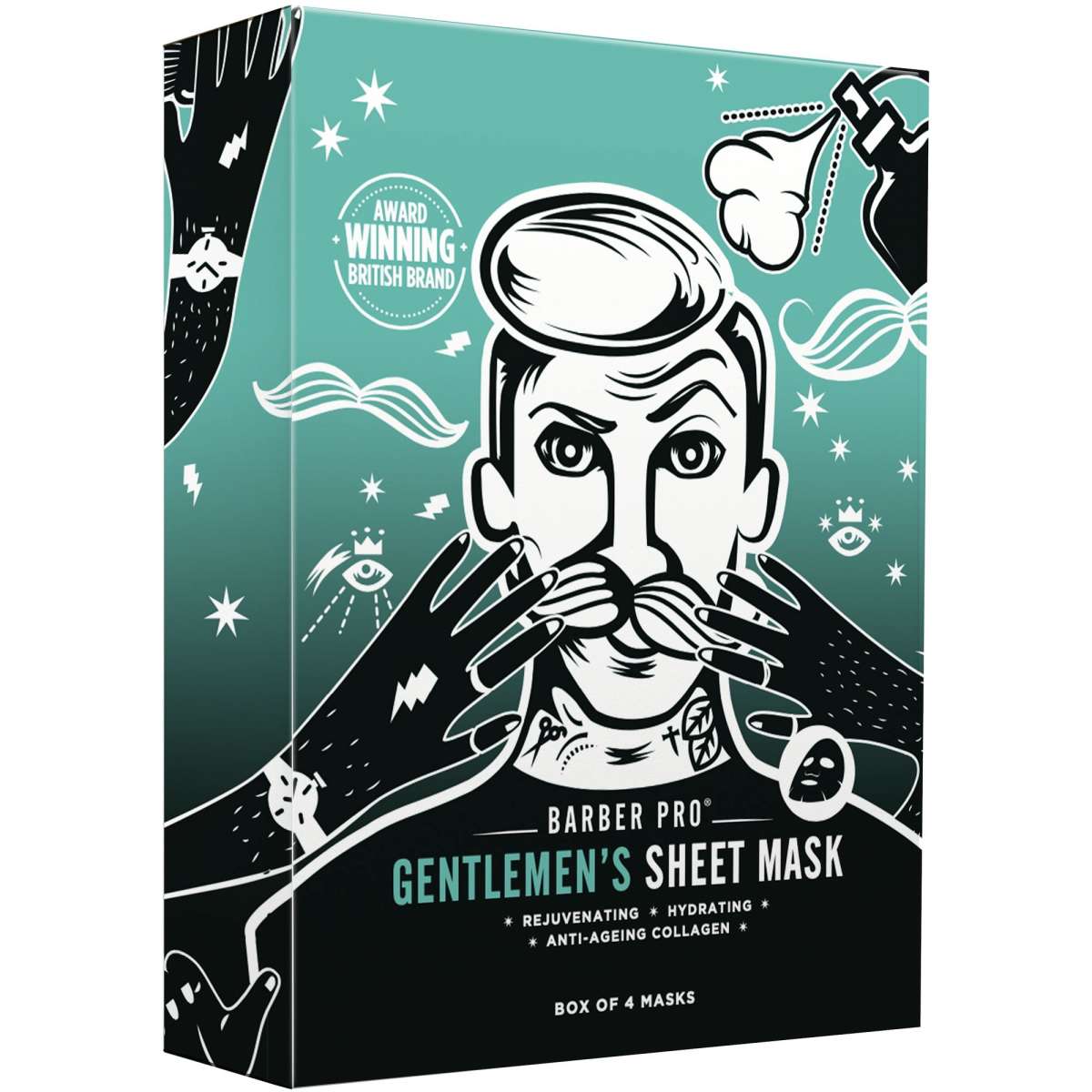 BarberPro Gentlemen's Sheet mask 4 x Mask Value Pack Woolworths
