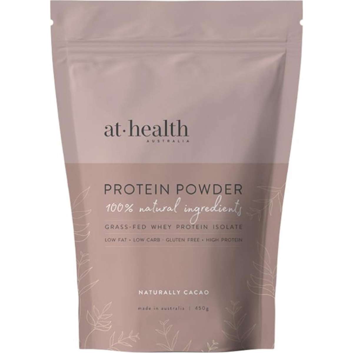 At Health Australia Naturally Cacao GrassFed Whey Protein Isolate 450g