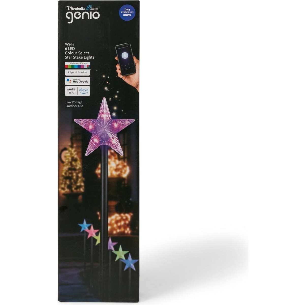 Mirabella Christmas Genio WiFi 6 LED Star Garden Stake Light 7