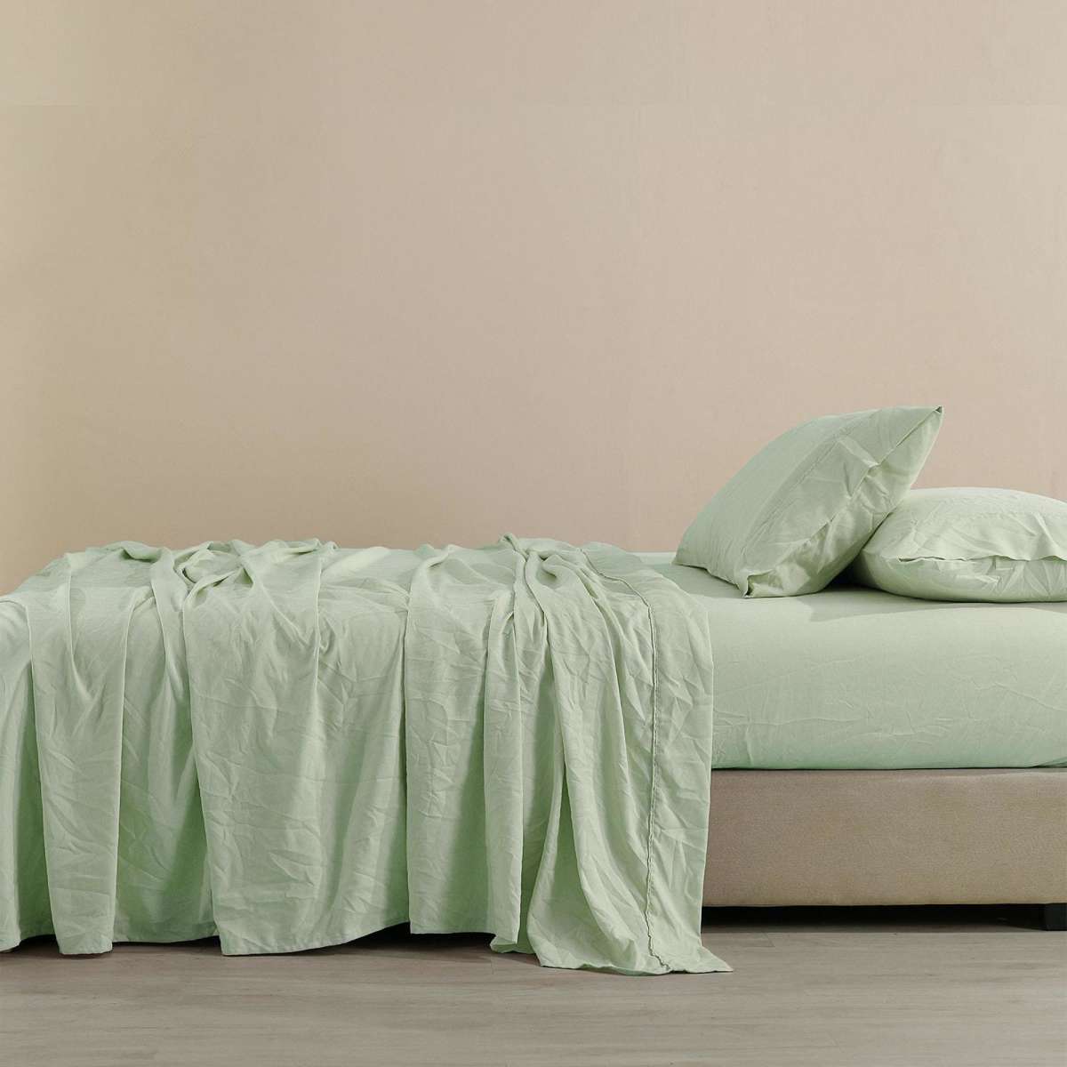 Royal Comfort Linen Sheet Set Queen Sage Green Woolworths
