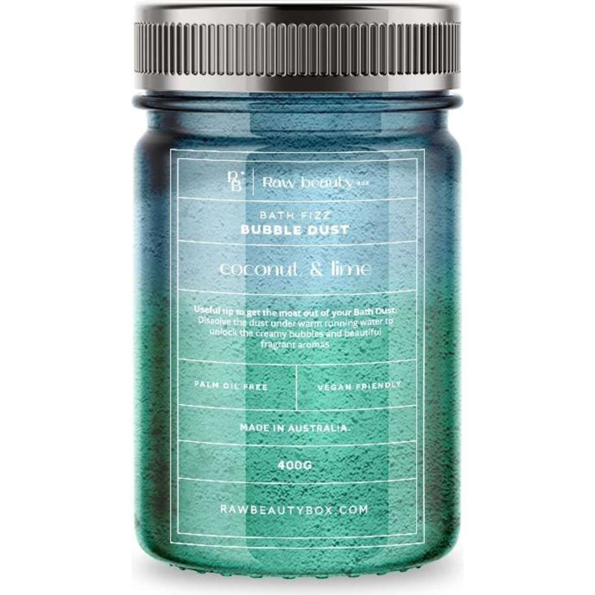 Raw Beauty Box Coconut Lime Bubble Bath Dust 400g Woolworths