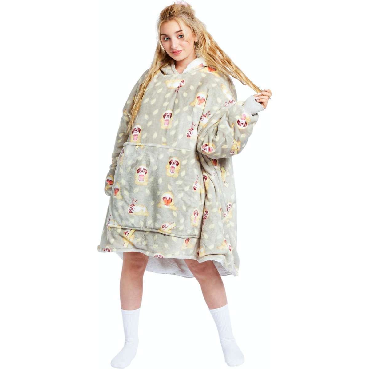 The Oodie Wearable Blanket Hoodie Sloth Adult Size Woolworths