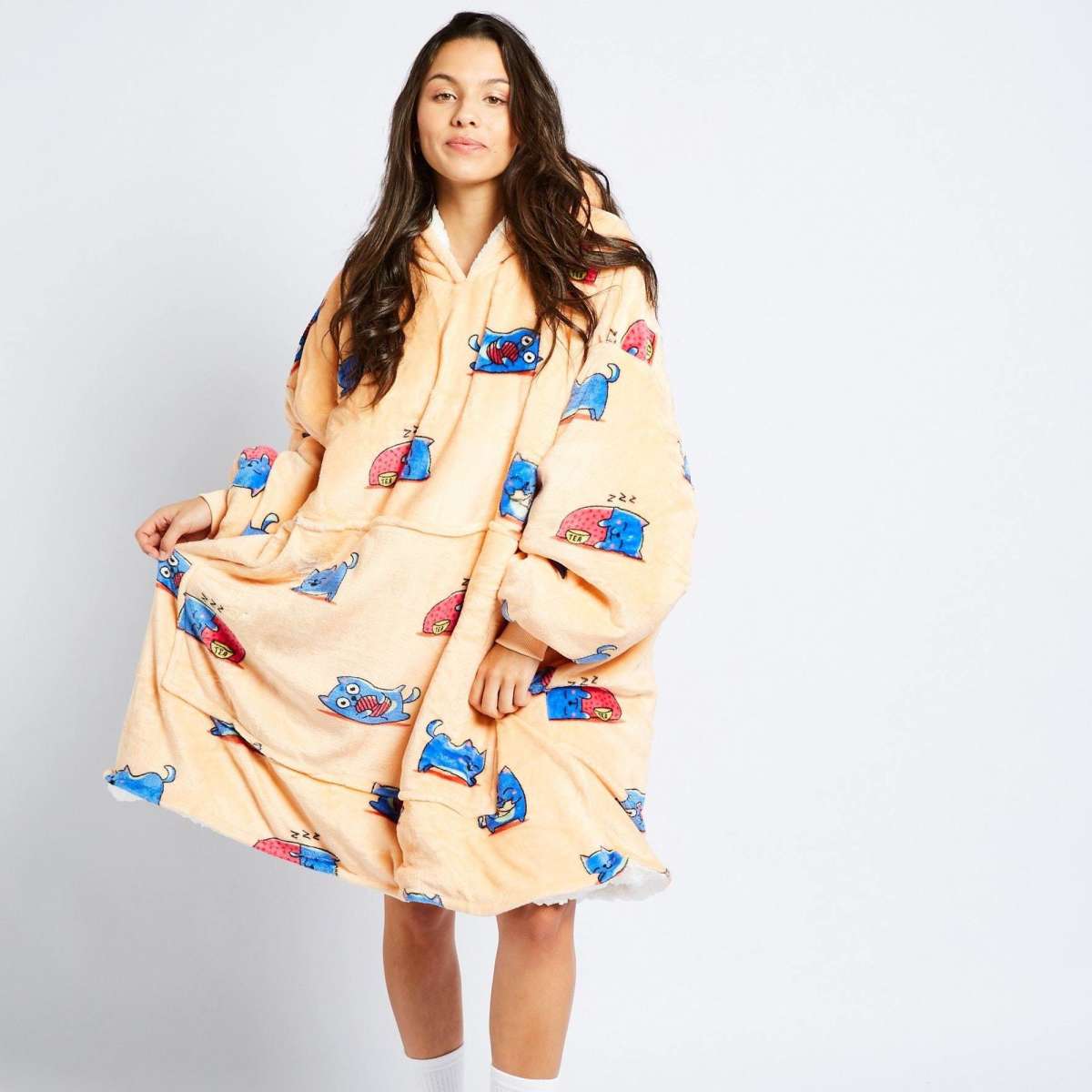 The Oodie Wearable Blanket Hoodie Cat Adult Size Woolworths