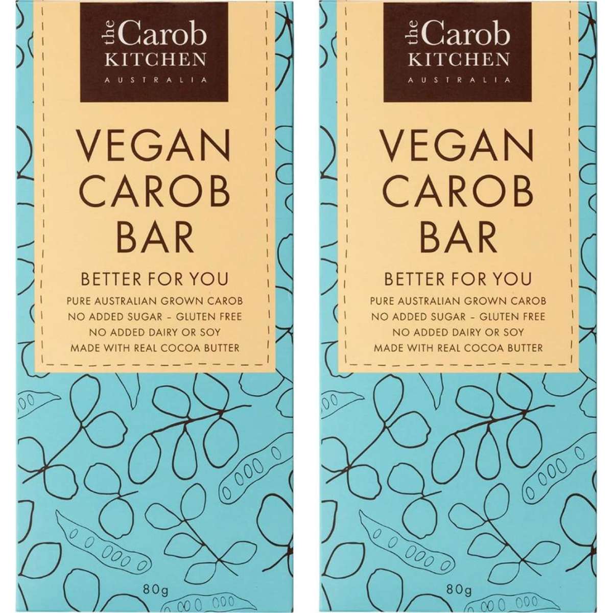 The Carob Kitchen Carob Vegan Bar 2 x 80g Woolworths
