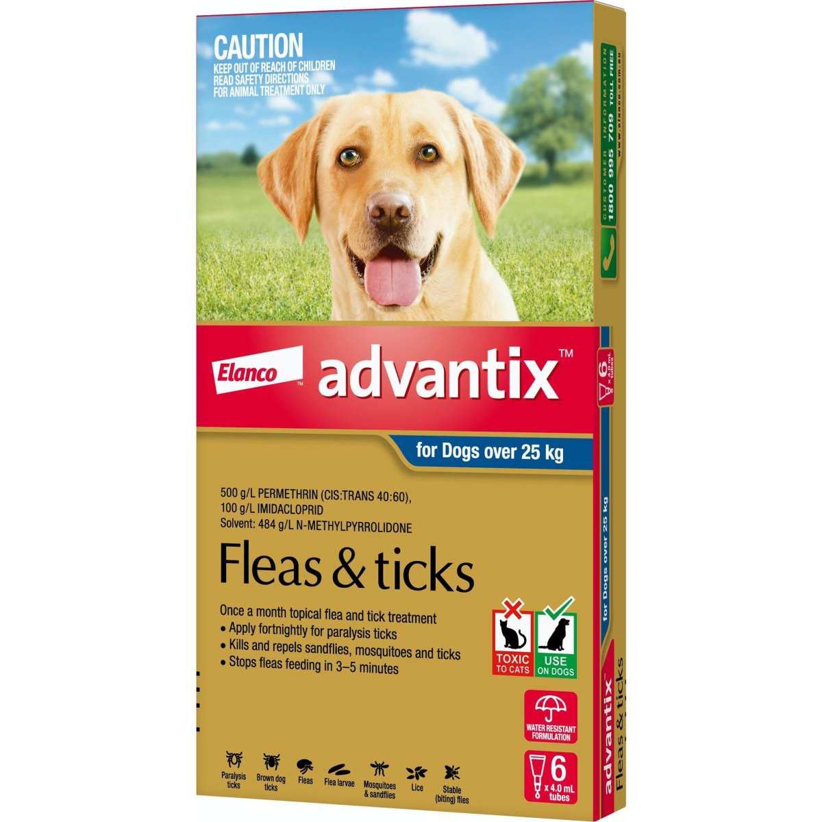 Advantix for Extra Large Dogs over 25kg Blue 6pk Woolworths