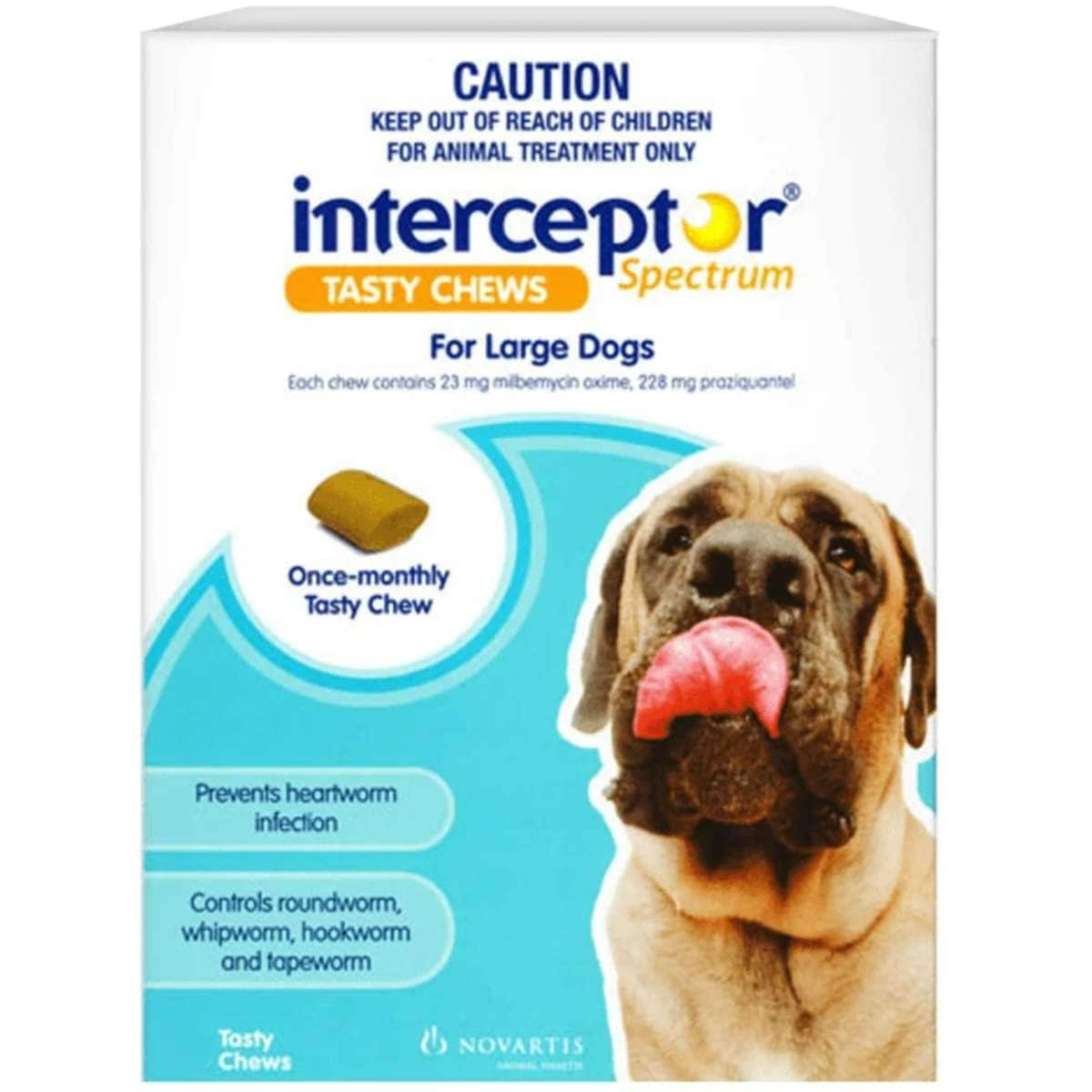 Interceptor Spectrum Chews for Large Dogs (Blue) 6pk Woolworths
