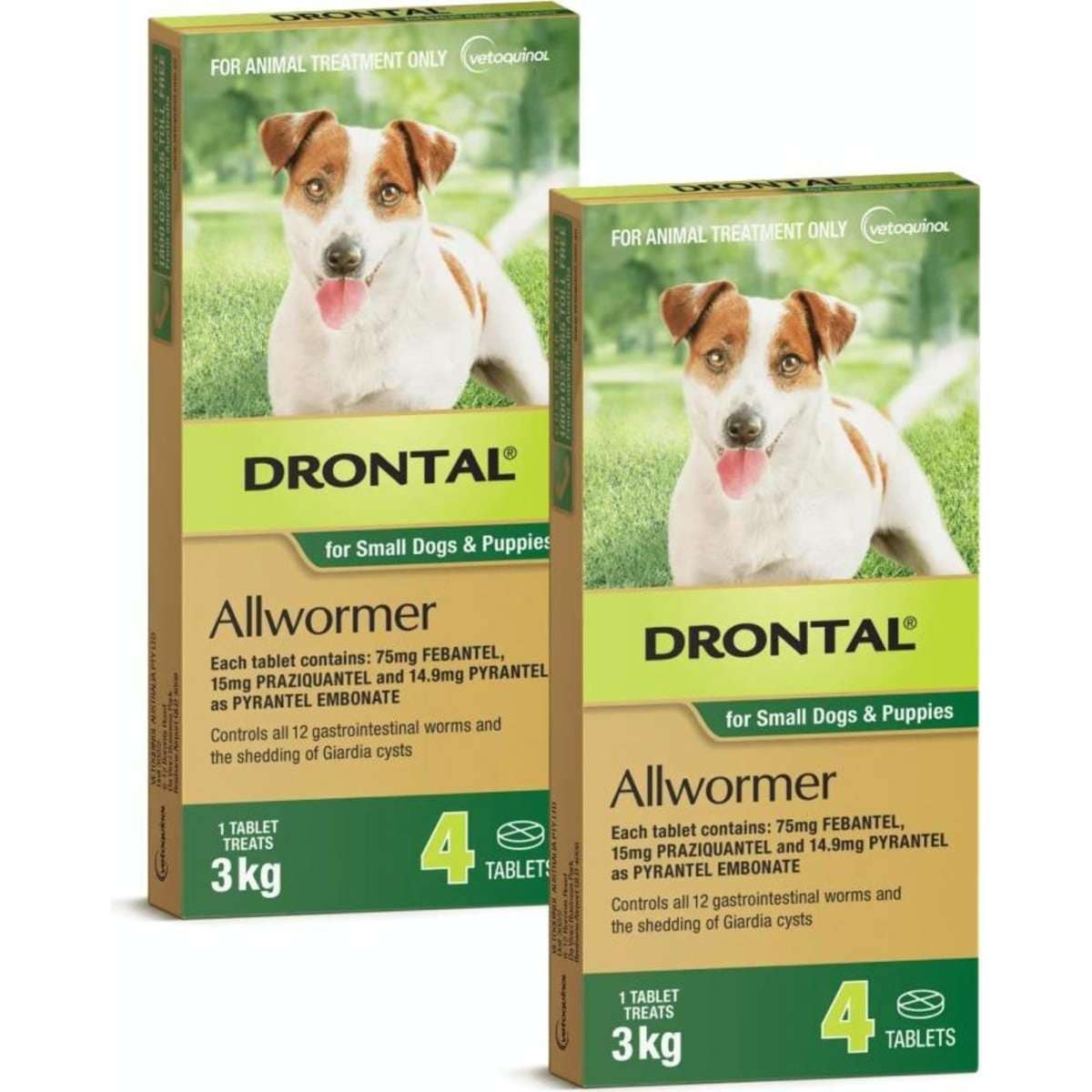 Drontal Allwormer Tablets for Puppies & Small Dogs 3kg 2x4 Pack Woolworths