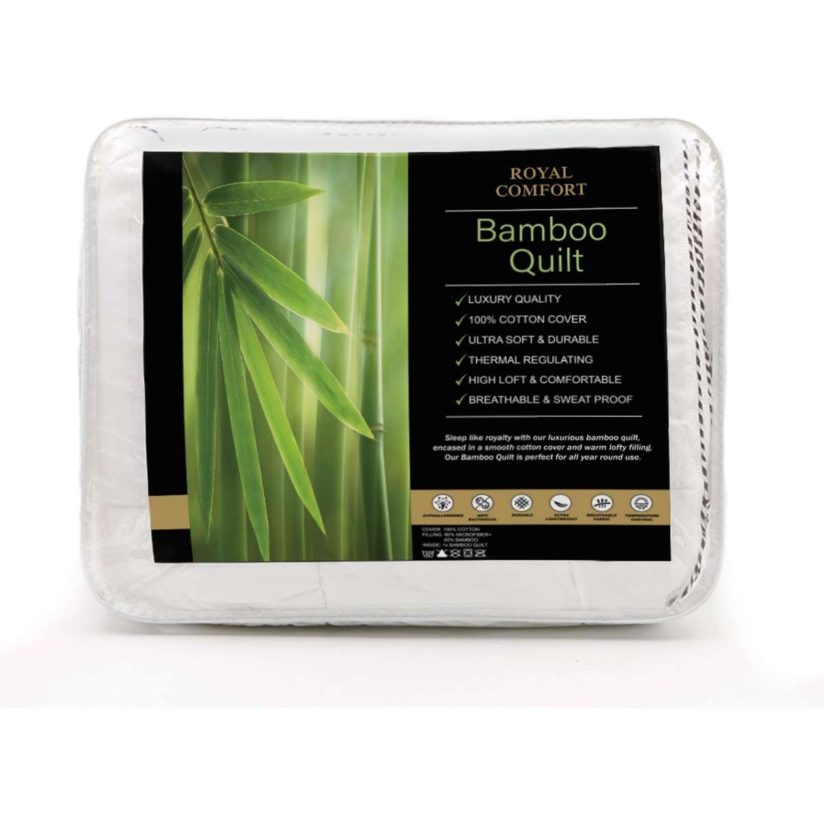 royal comfort 350gsm bamboo quilt