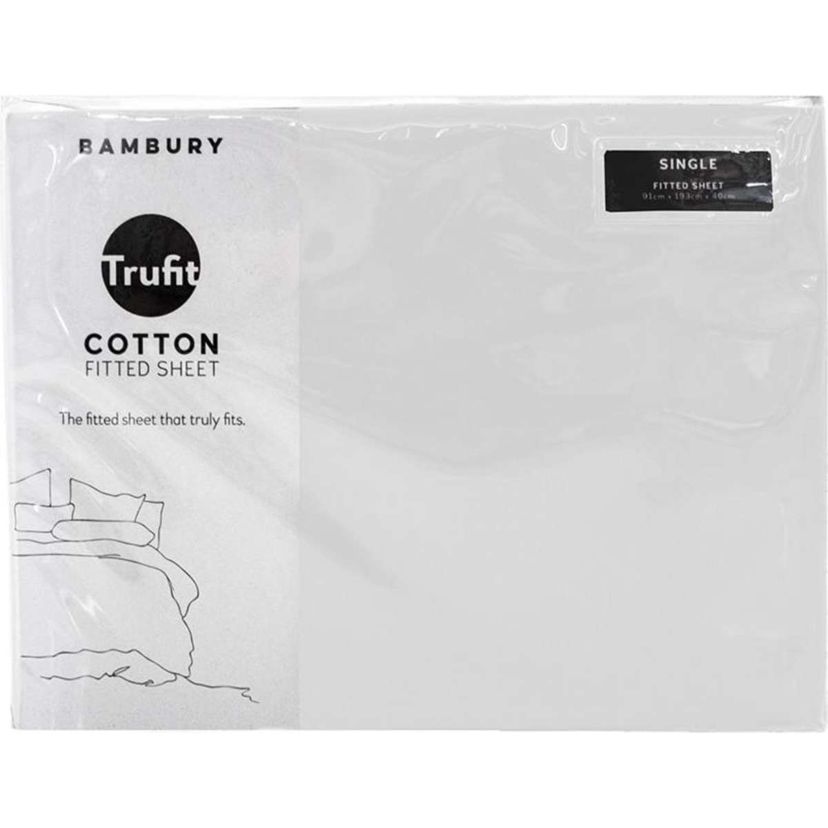 Bambury Single Tru Fit Fitted Sheet White Woolworths