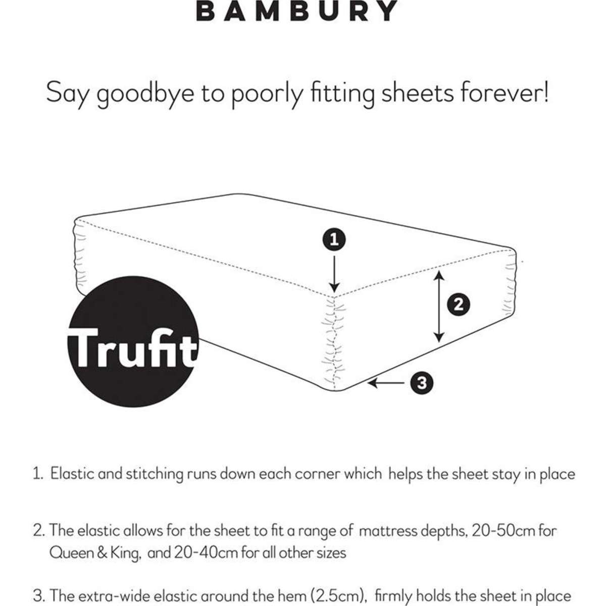 Bambury Single Tru Fit Fitted Sheet White Woolworths
