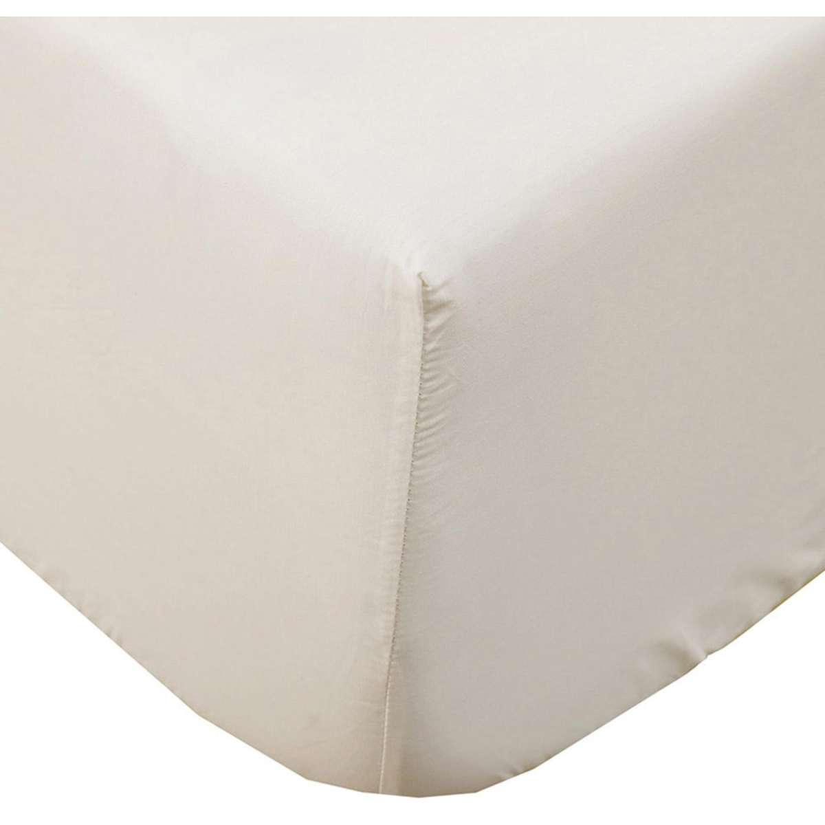 Bambury King Single Plain Dyed Fitted Sheet BONUS Pack Cream Woolworths
