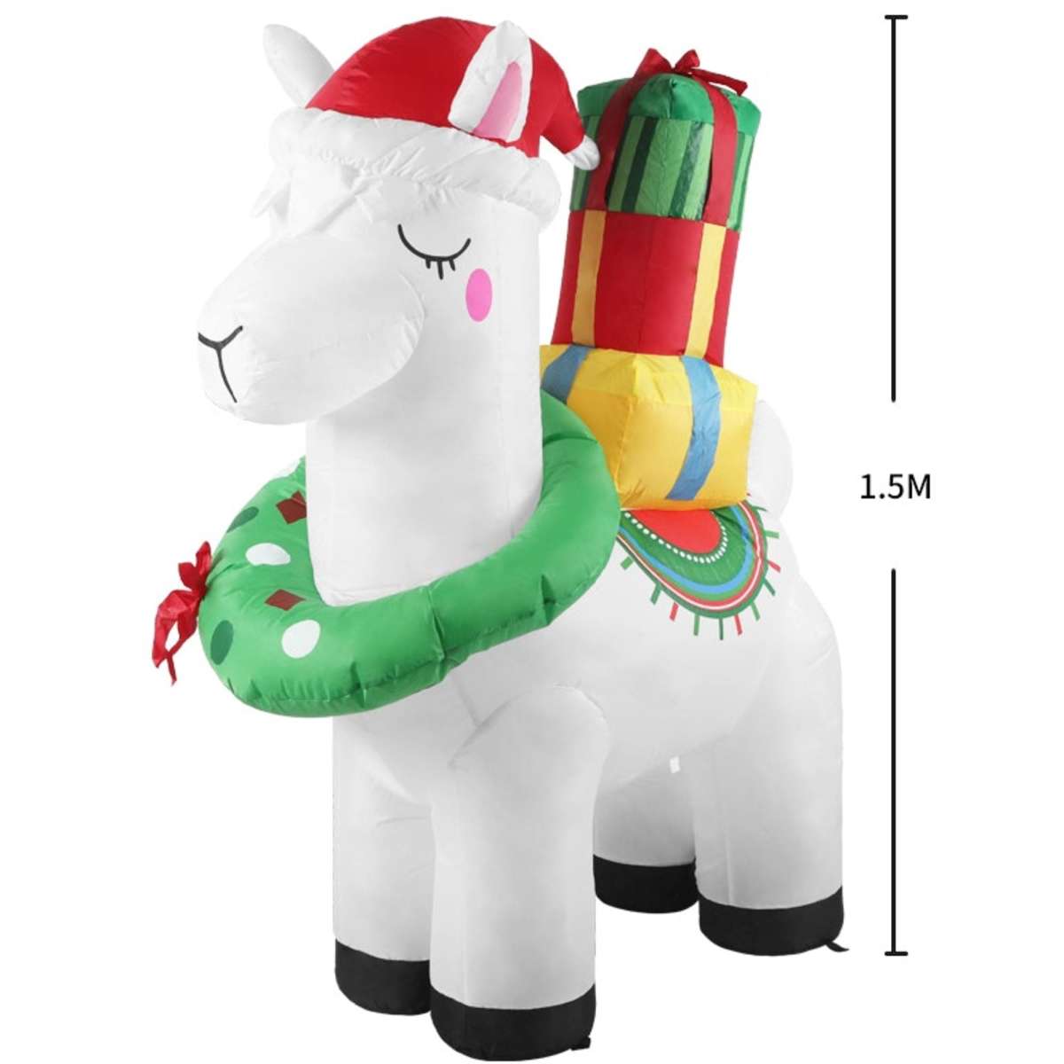 Santaco Inflatable Christmas Decor Christmas Llama 1.5M LED Lights Xmas