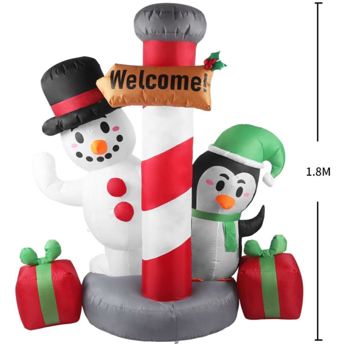 Santaco Inflatable Christmas Decor Pole 1.8M LED Lights Xmas