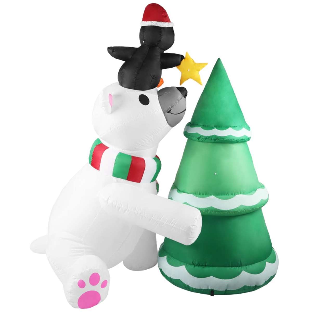 Santaco Inflatable Christmas Decor Polar Bear Tree 1.8M LED Lights Xmas