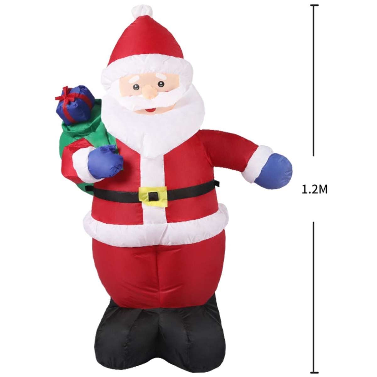 Santaco Inflatable Christmas Decor Sack Santa 1.2M LED Lights Indoor