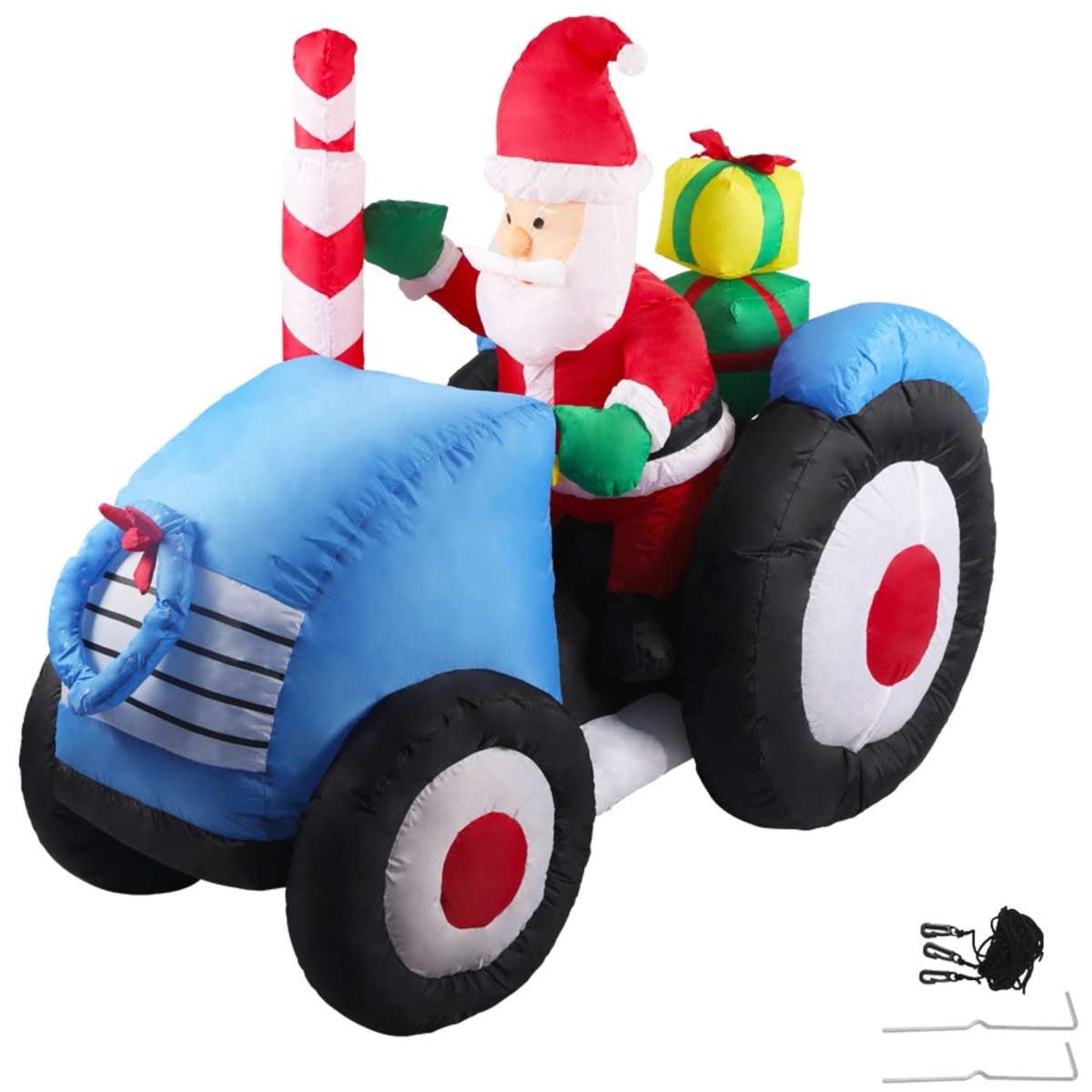 Santaco Inflatable Christmas Decor Tractor Santa 1.4M LED Lights Xmas