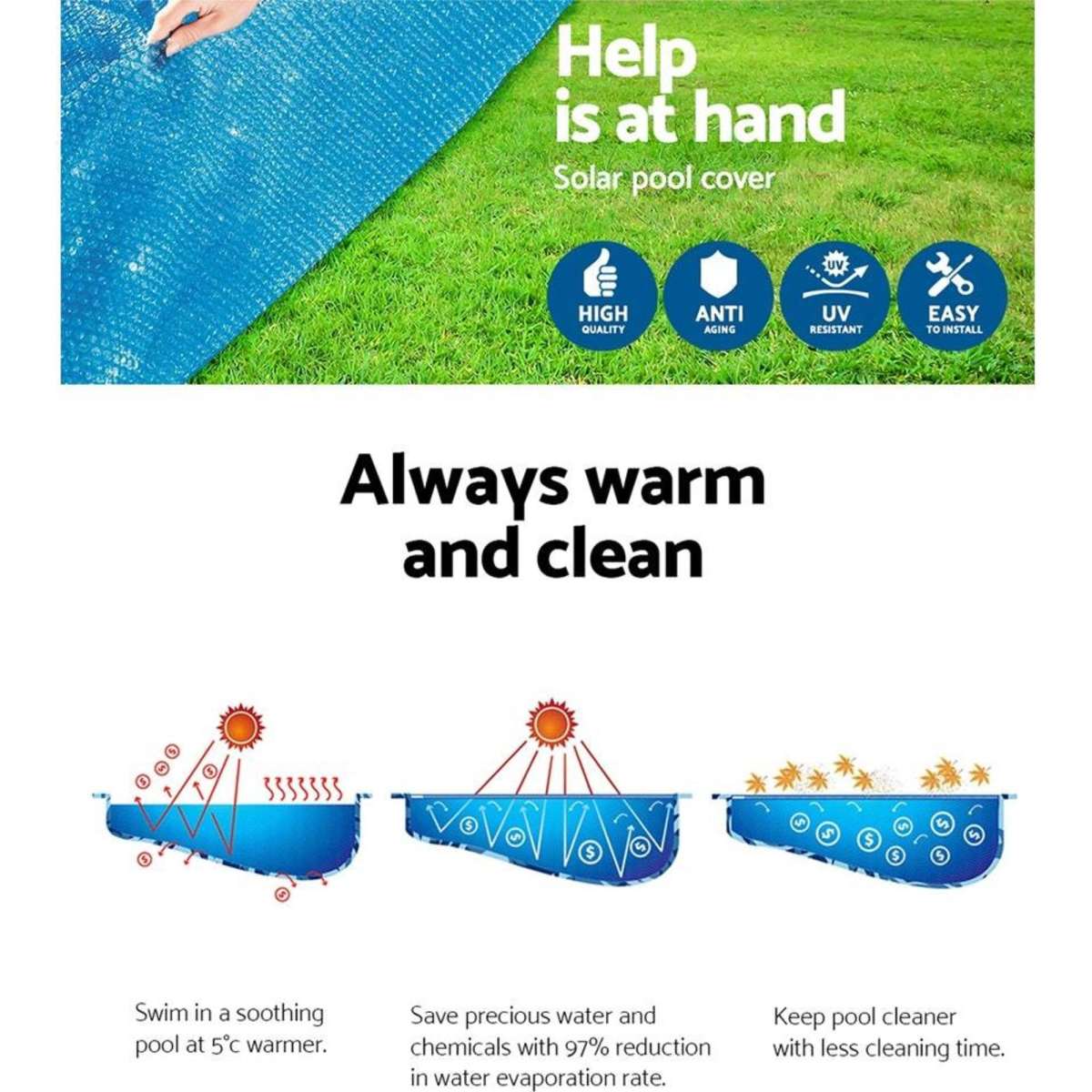 Bestway Solar Pool Cover Blanket for Swimming Pool 10ft 305cm Round