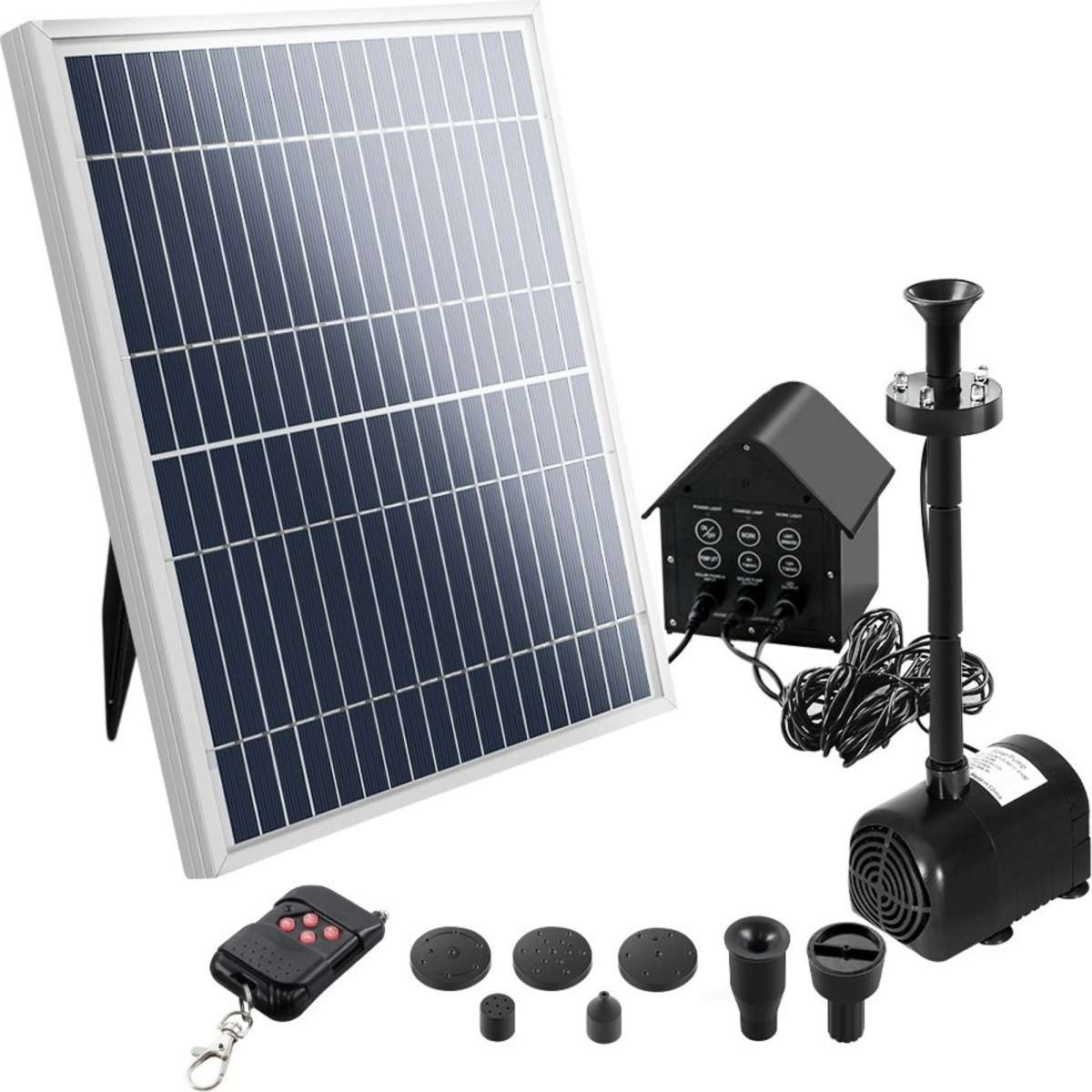 Gardeon Solar Pond Pump With Battery Powered Submersible Kit LED Light ...