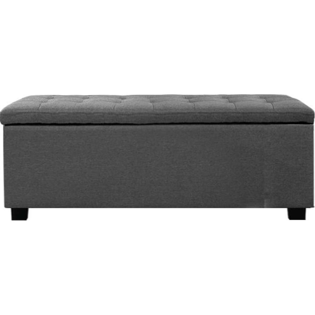 Artiss Storage Ottoman Blanket Box 97cm Linen Grey Woolworths